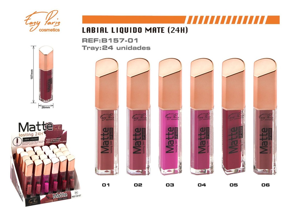Lip gloss 24 horas 24 unidades - Cosmética y maquillaje