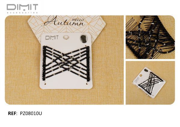 Peinetas negras 12 unidades PZ08010U - Accesorios de pelo y moda