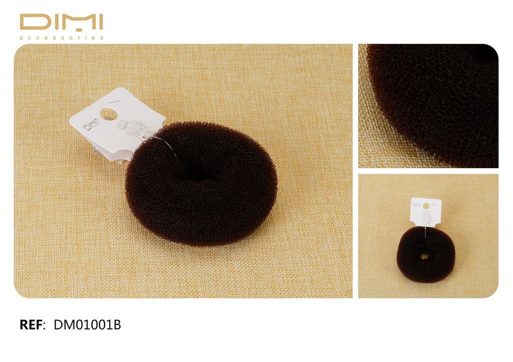 Coletaro donut marrón oscura 10 cm (12 unidades) - Accesorios para peinados