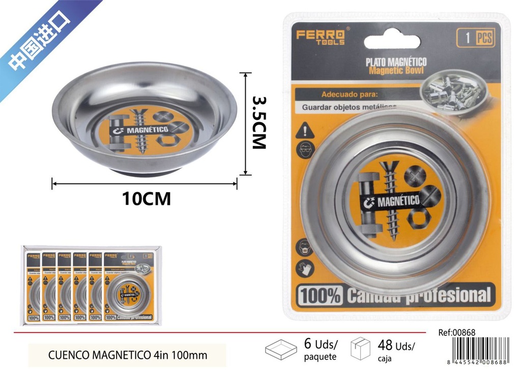 Cubierto magnético de acero inoxidable 4 pulgadas 100 mm - Herramientas de ferretería