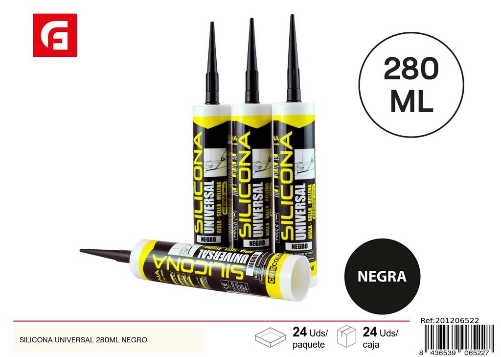 Silicona universal 280ml negro - Selladores y adhesivos