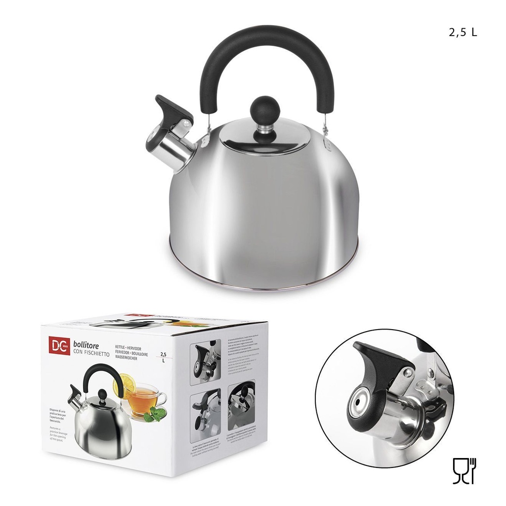 Hervidor de agua con silbato 2.5L - Utensilios de cocina y hervidores