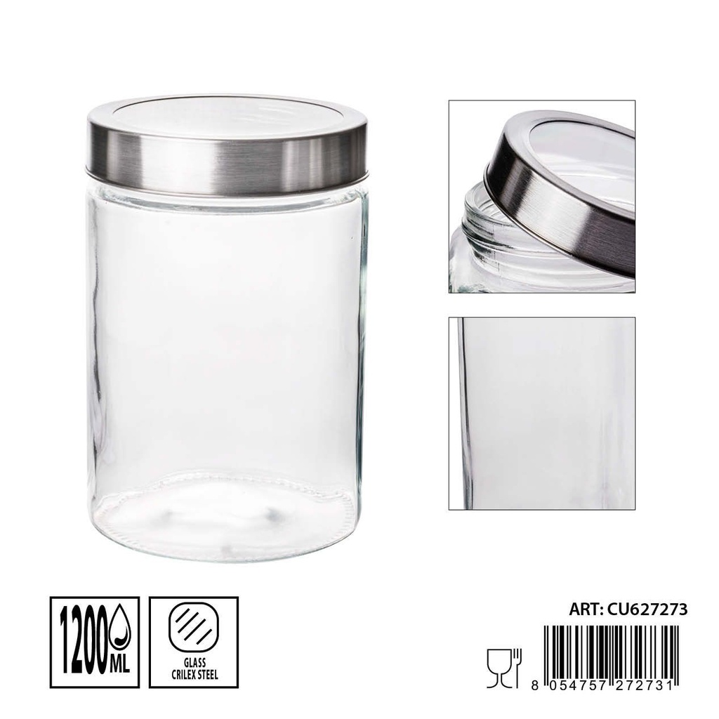 Tarros de cristal 1200ml 11.2X11.2X17cm - Artículos de hogar y tarros de almacenamiento