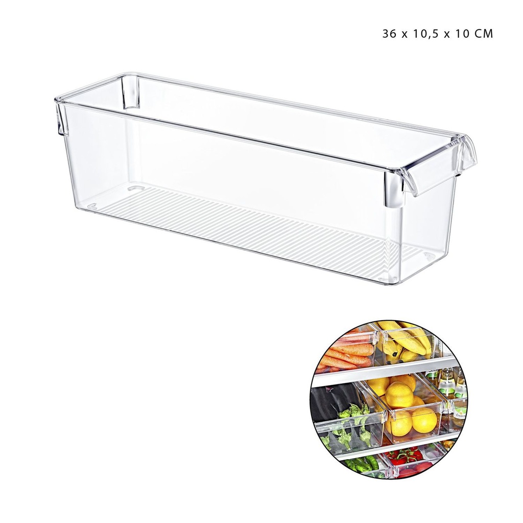 Cesta de almacenamiento de plástico - Organización en el hogar (36x10.5x10 cm)