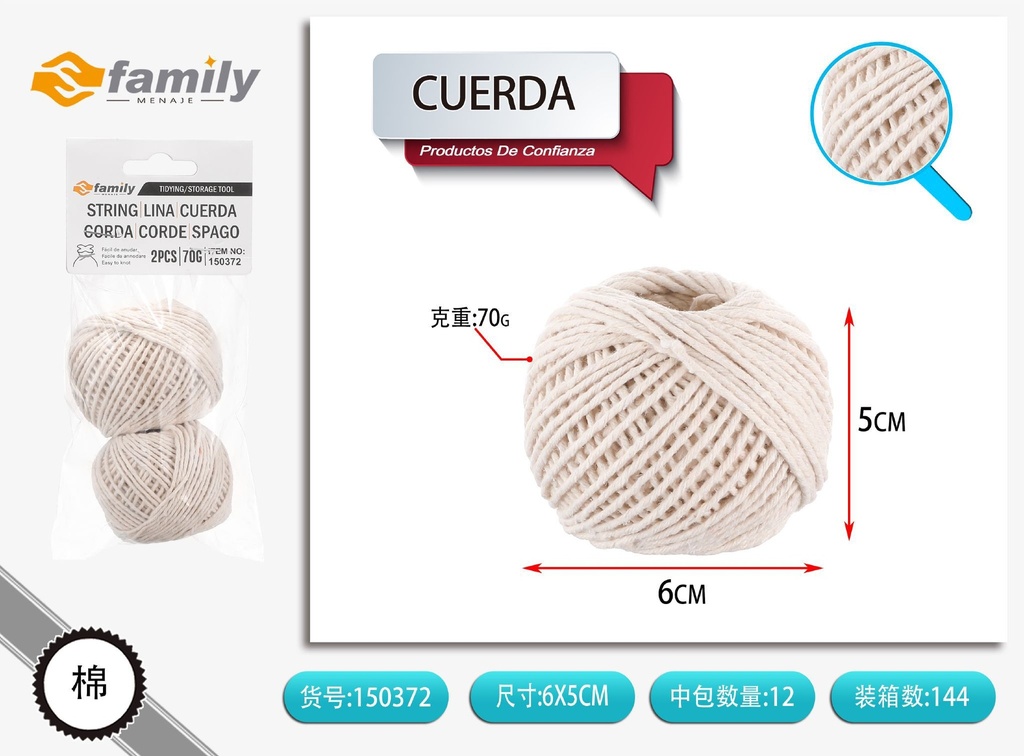 Cuerda de algodón 70 g - Cuerdas y hilos