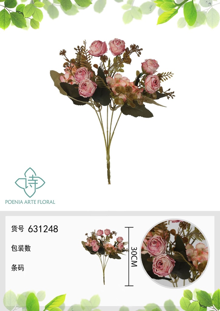 Ramo decorativo de flor de 30 cm