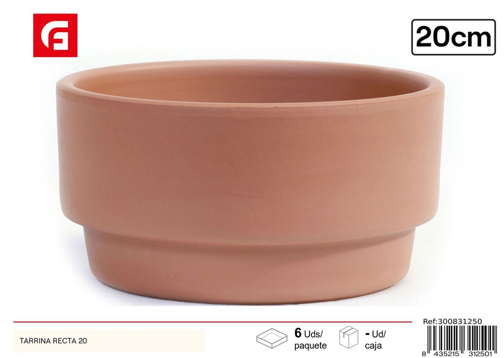 Tarrina recta 20 - Accesorios de cerámica para jardín
