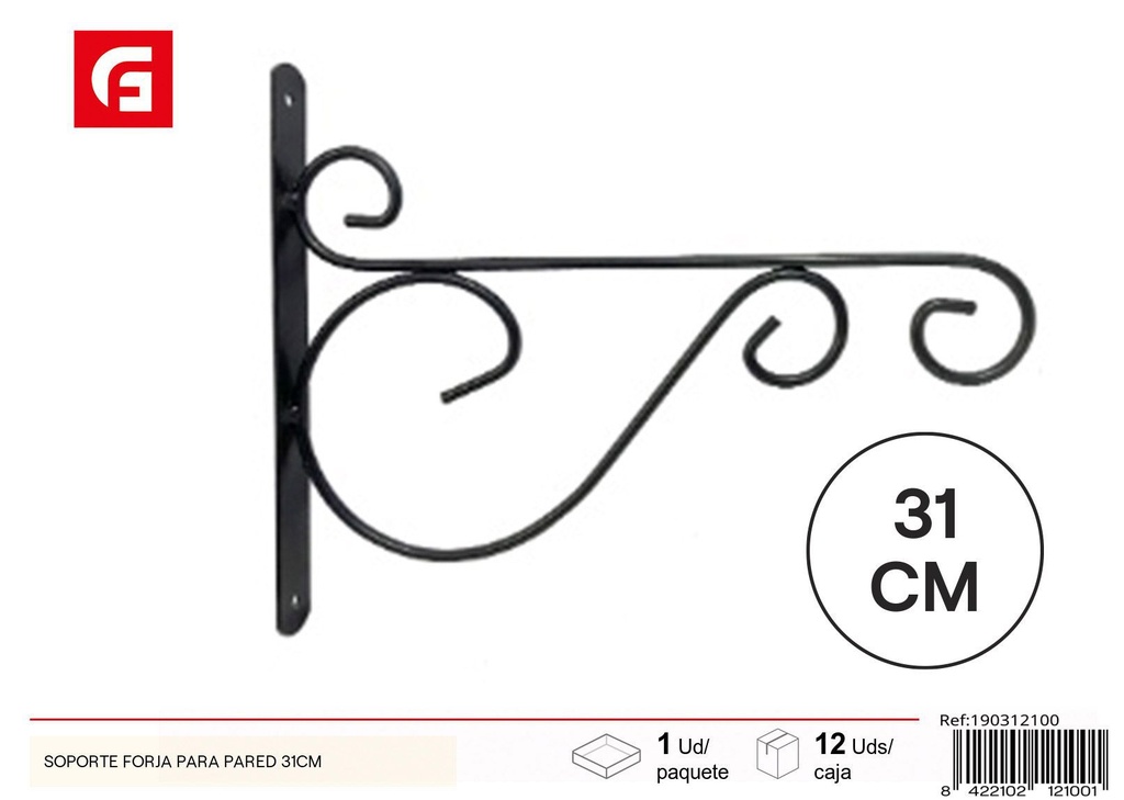 Soporte de forja para pared de 31 cm - Accesorios de jardín