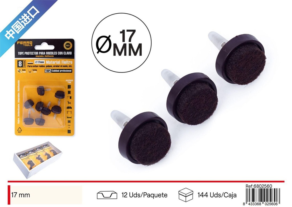 Almohadilla pata de mueble 17 mm - Accesorios para muebles