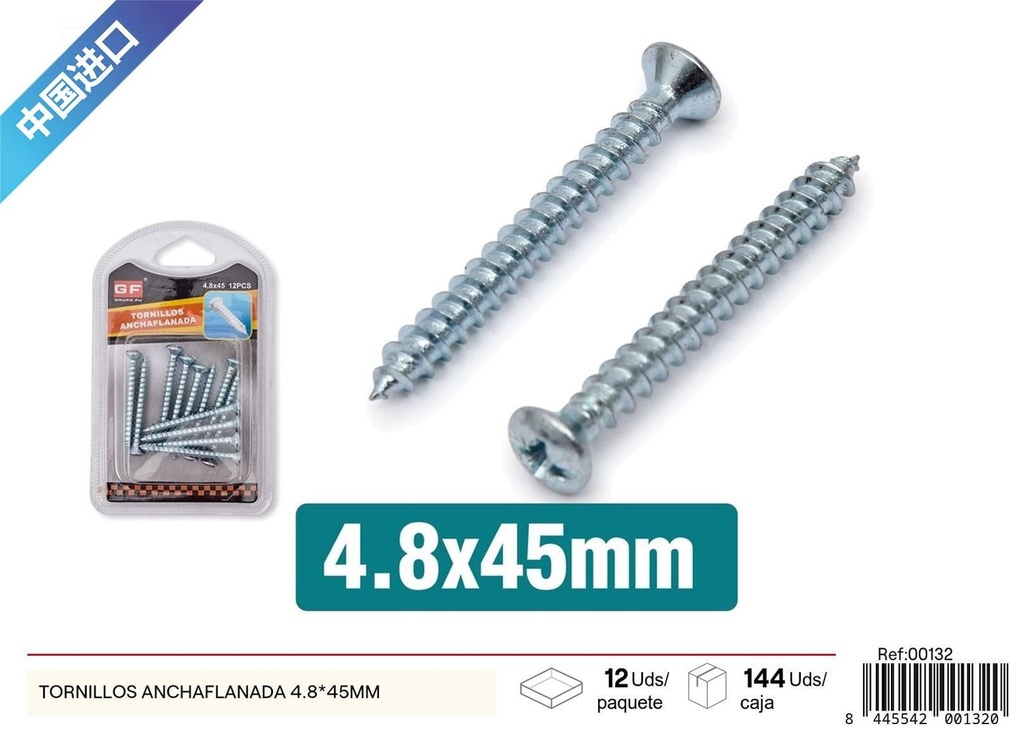 Tornillos ancha flanada 4.8*45 mm - Accesorios de ferretería