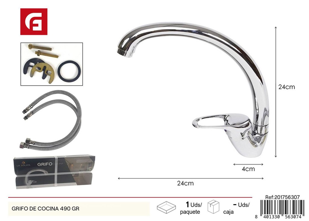 Grifo de cocina 490 gr - Accesorios de fontanería y grifería