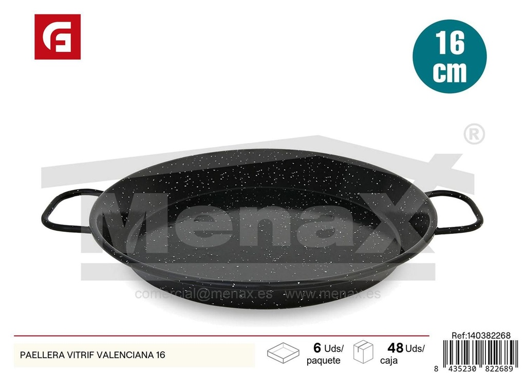Paellera vitrif valenciana de 16 cm - Utensilios de cocina para cocina española