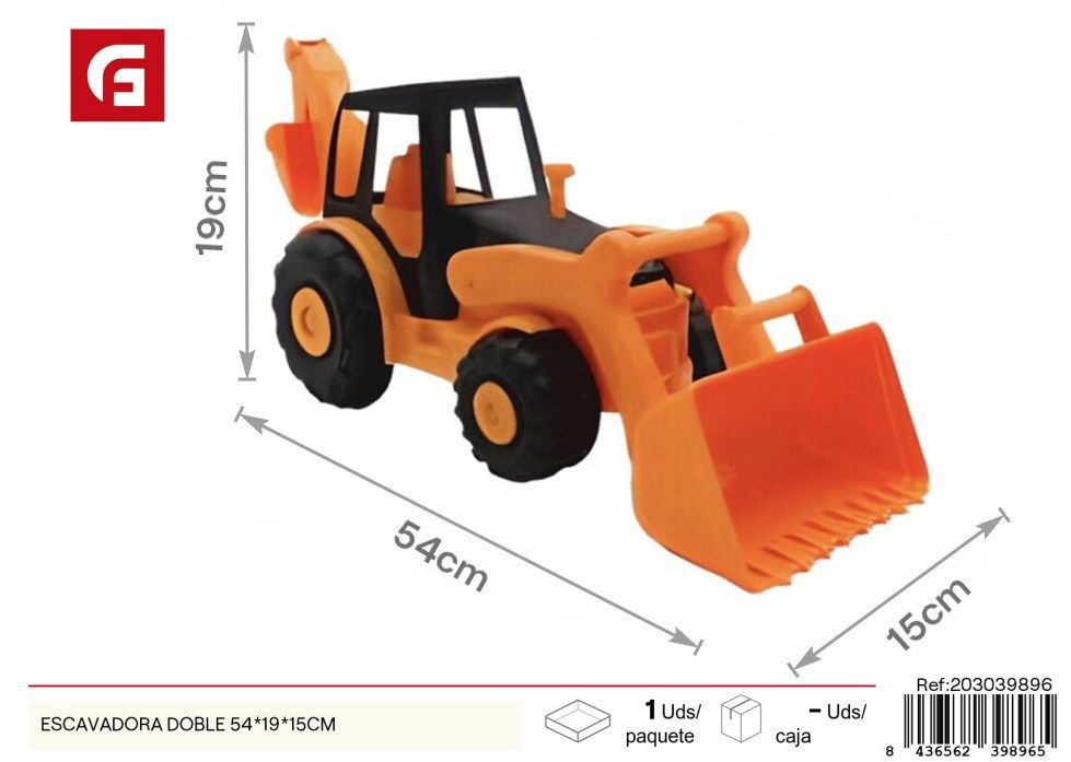 Escavadora doble 54*19*15 cm - Juguetes de verano y vehículos de construcción
