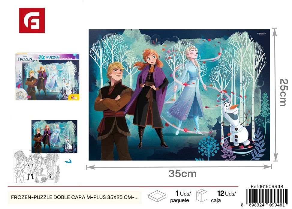 Puzzle doble cara de Frozen 24 piezas 35*25 cm - Juguete educativo de aventura