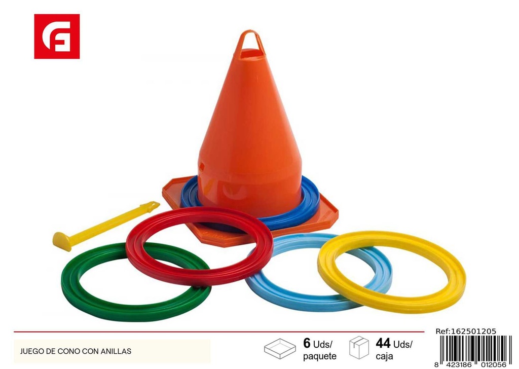 Juego de cono con anillas - Juguete educativo para coordinación