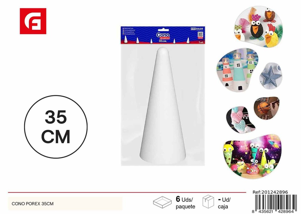 Cono porex 35cm - Material de manualidades para artes creativas