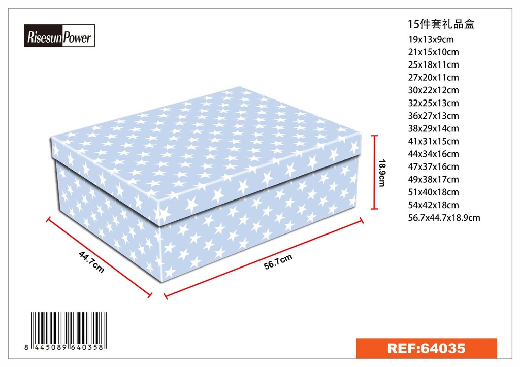 Caja 15 pcs 56.7*44.7*18.9 cm - Artículos de regalo y organización