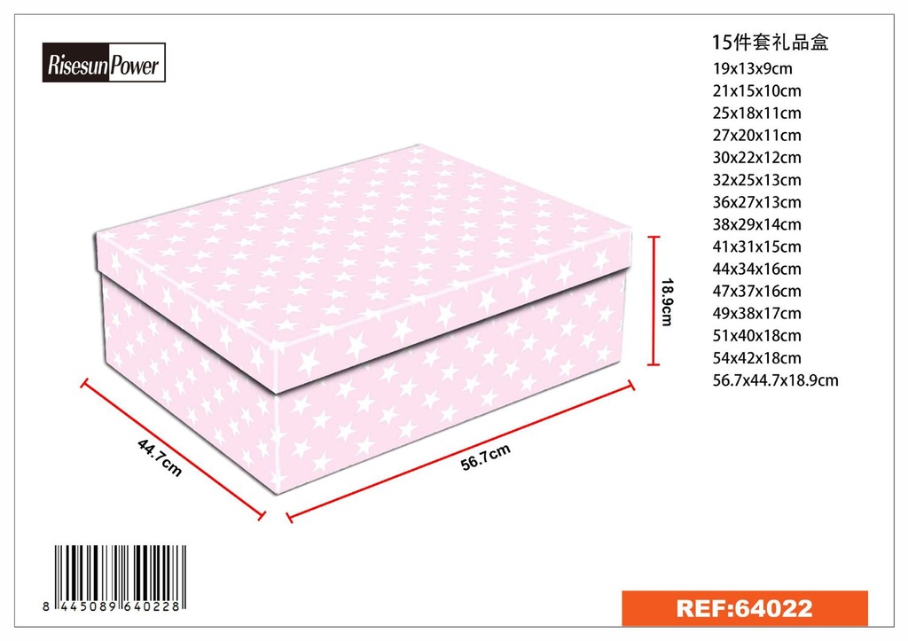 Caja 15 pcs 56.7*44.7*18.9 cm - Artículos de regalo y organización