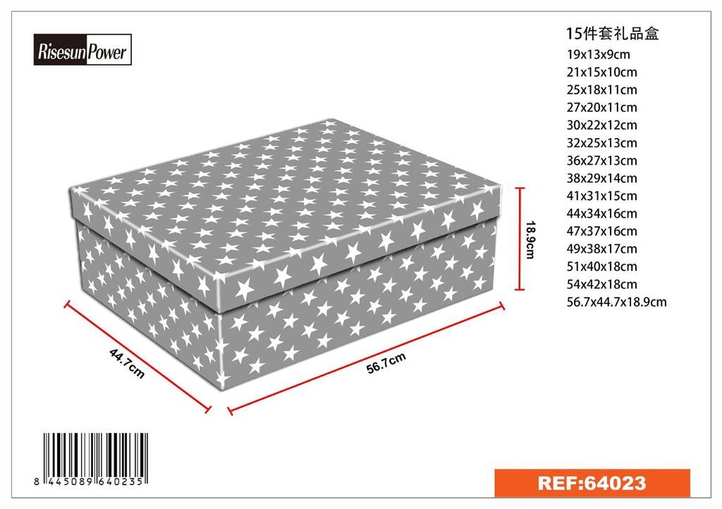Caja 15 pcs 56.7*44.7*18.9 cm - Artículos de regalo y organización