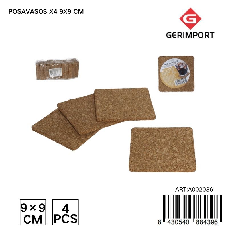 Posavasos x4 9x9 cm - Accesorios de hogar