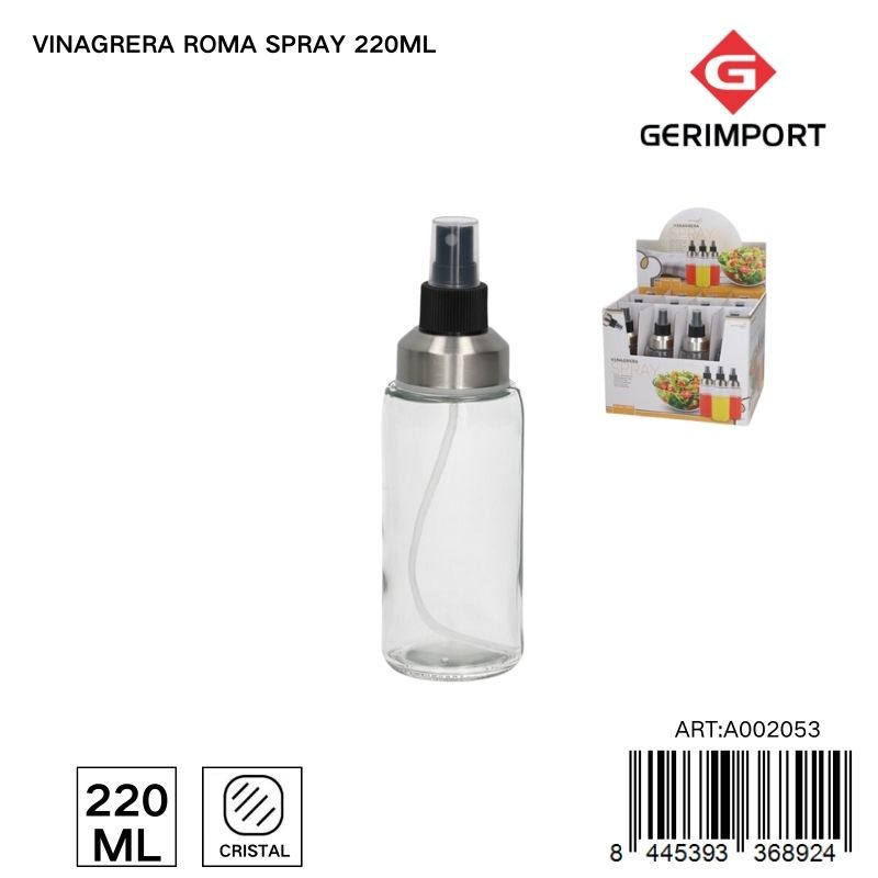 Vinagrera Roma spray 220 ml - Tarro de vidrio para salsas