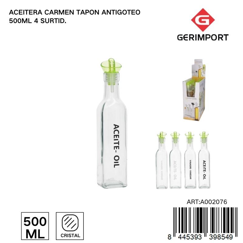 Acero anti goteo 500 ml - Envase de vidrio para líquidos