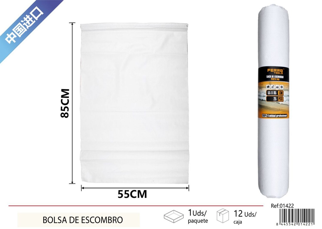 Bolsa de escombro blanca 55x85 cm 25pcs - Herramientas y mediciones