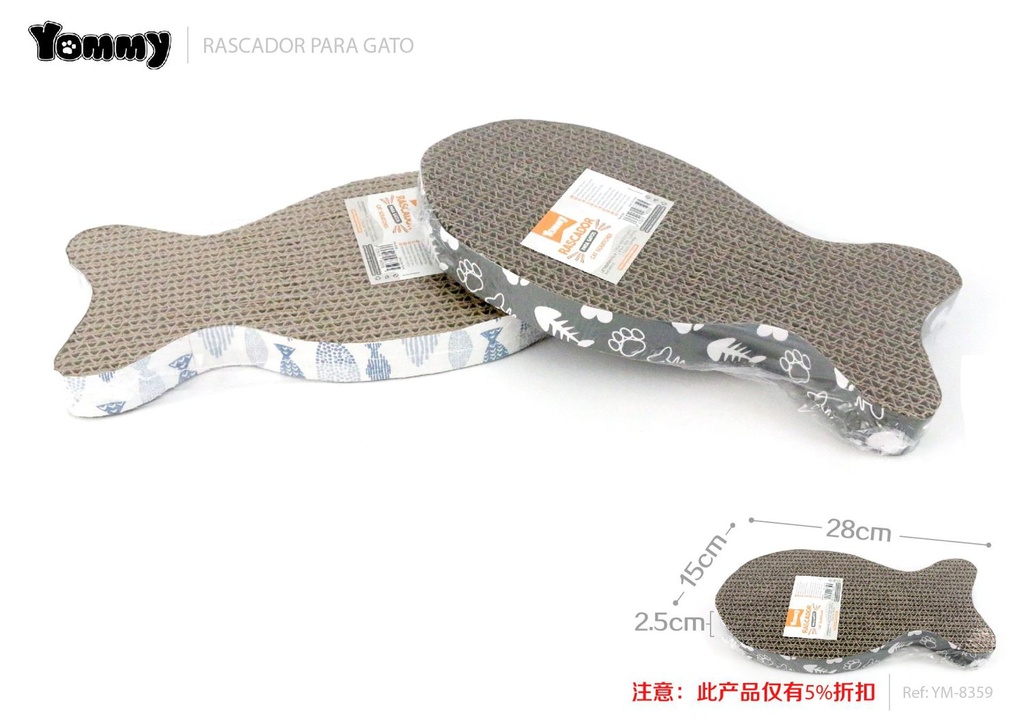 Rascador para gato 28x2.5x15 cm - Accesorios para mascotas