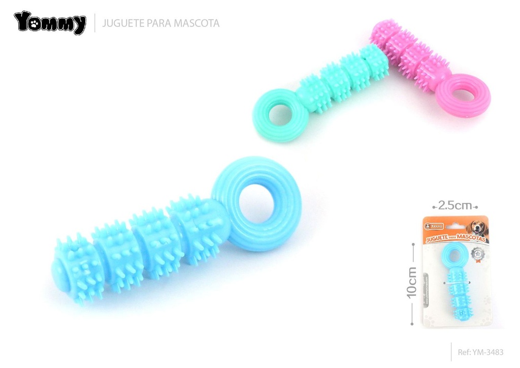 Juguete de goma en forma de barra 10x2.6 cm - Accesorios para mascotas