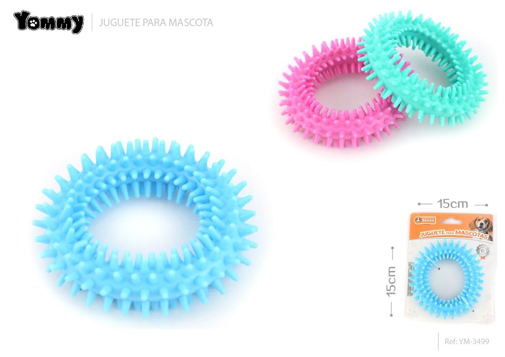 Juguete de goma en forma de aro 10 cm - Accesorios para mascotas