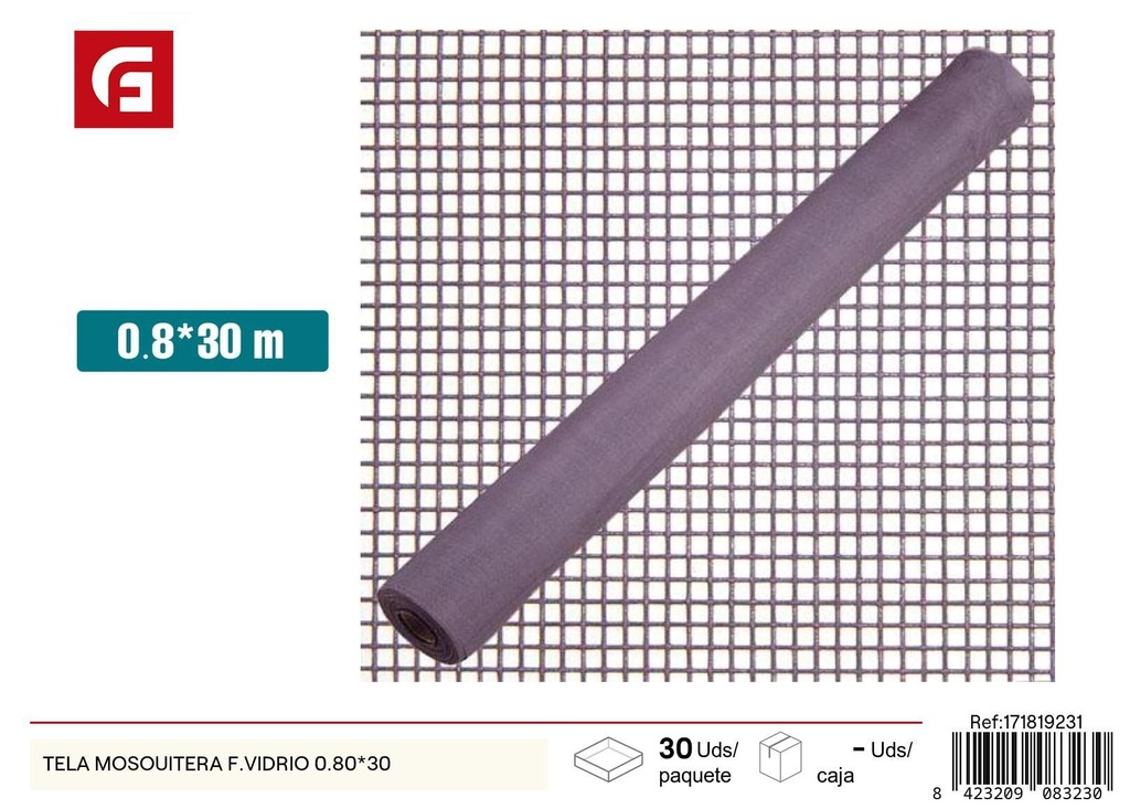 Tela mosquitera de fibra de vidrio 0.80*30m - Accesorios de verano