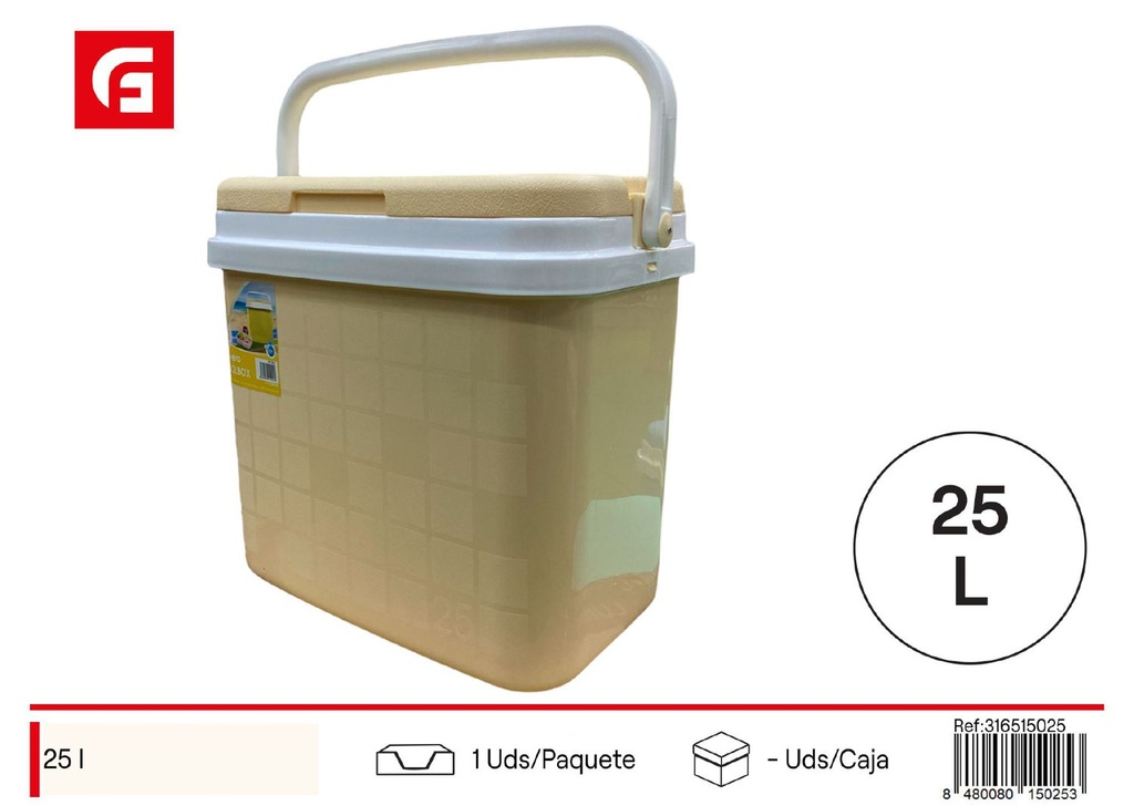 Nevera de espuma 25L amarillo pastel - Contenedores refrigerantes de verano