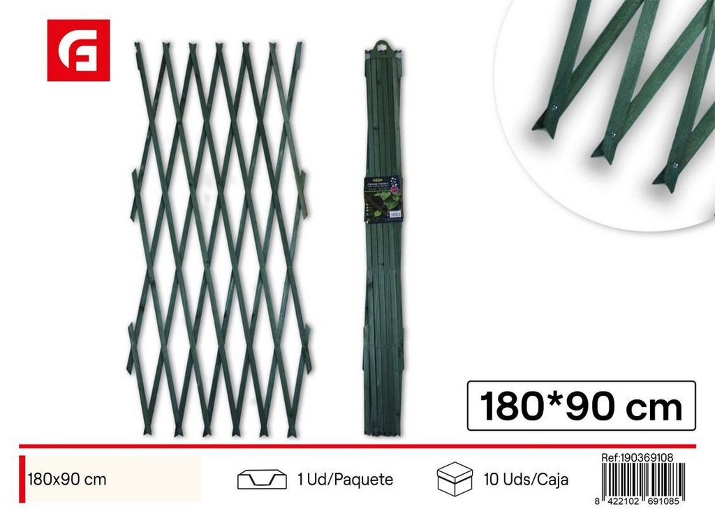 Celosía de madera verde 180 x 90 cm - Jardín y cercas