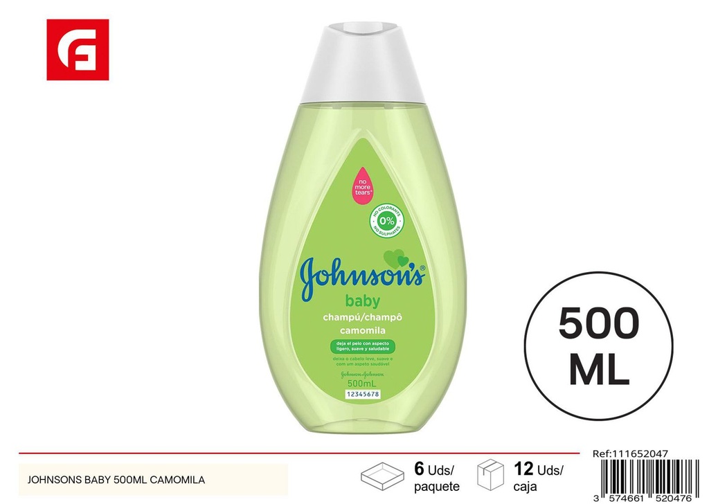Champú Johnson's Baby 500ml con manzanilla - Cuidado del cabello infantil