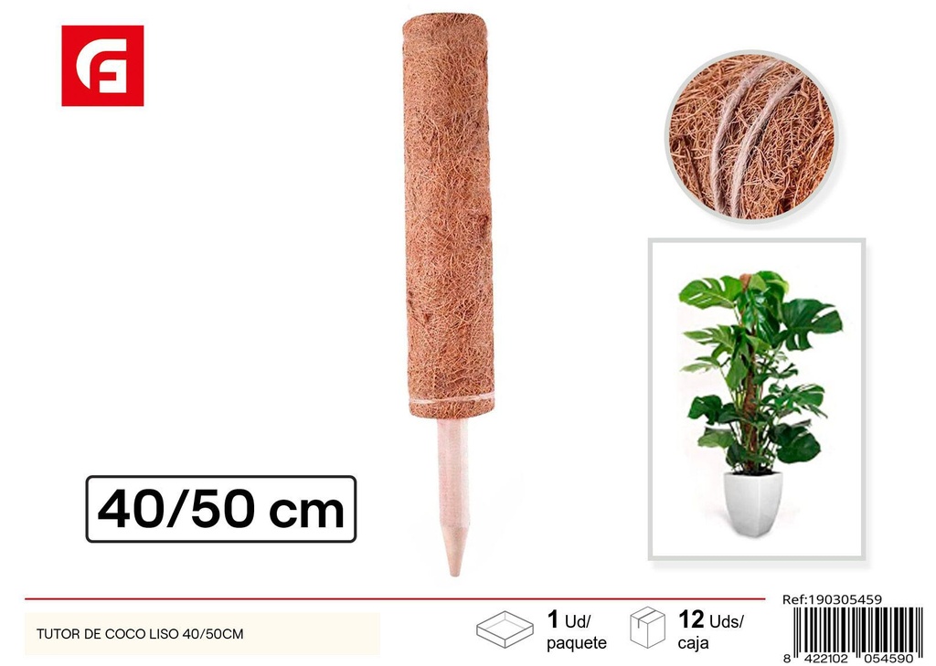 Tutor de coco liso 40/50 cm - Plantas y soporte de jardinería