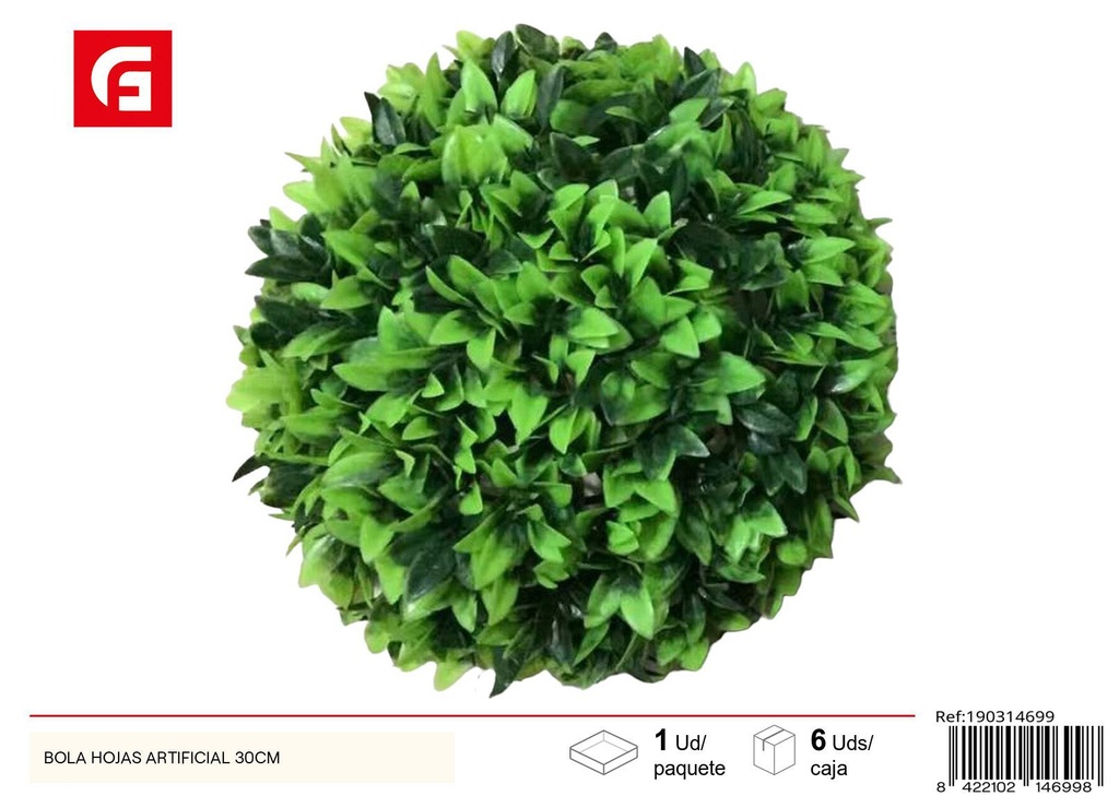 Bola de hojas artificial 30 cm - Decoración de jardín y plantas artificiales