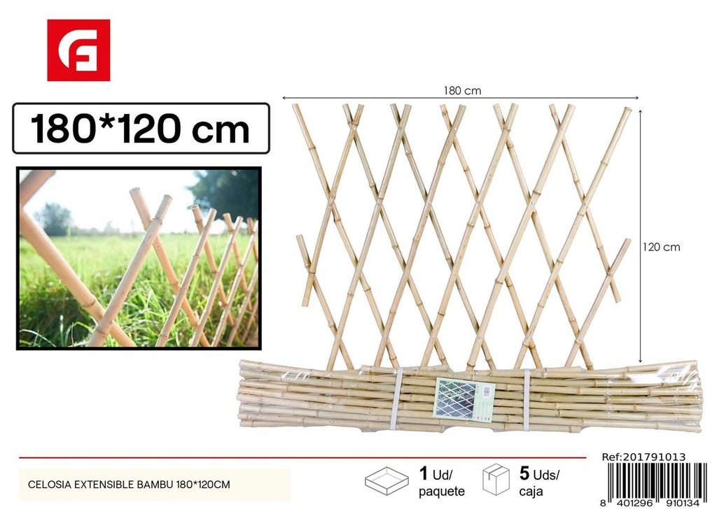 Celosía extensible bambú de 180x120 cm - Accesorios de jardín y mallas de ocultación