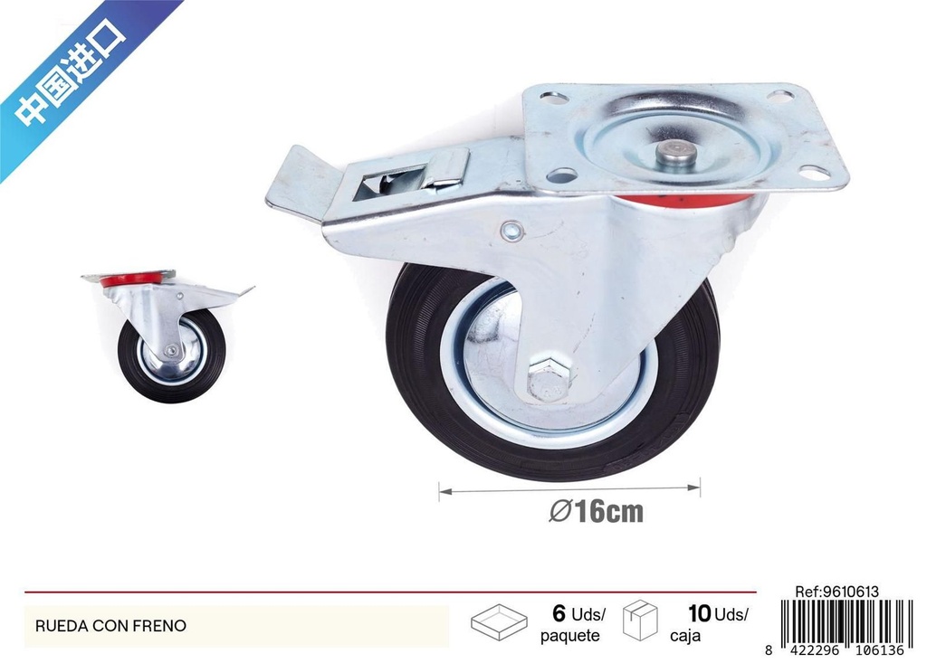 Rueda con freno - Ruedas y accesorios para muebles