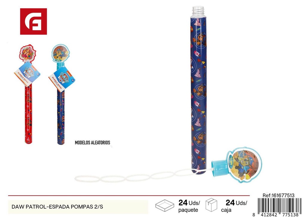 Barrita de pompas de Paw Patrol (2 modelos) - Juguetes de pompas y diversión