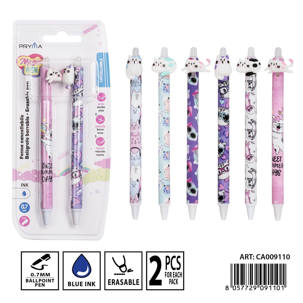 Bolígrafo borrable 0.7mm 2 piezas - Utensilios de escritura
