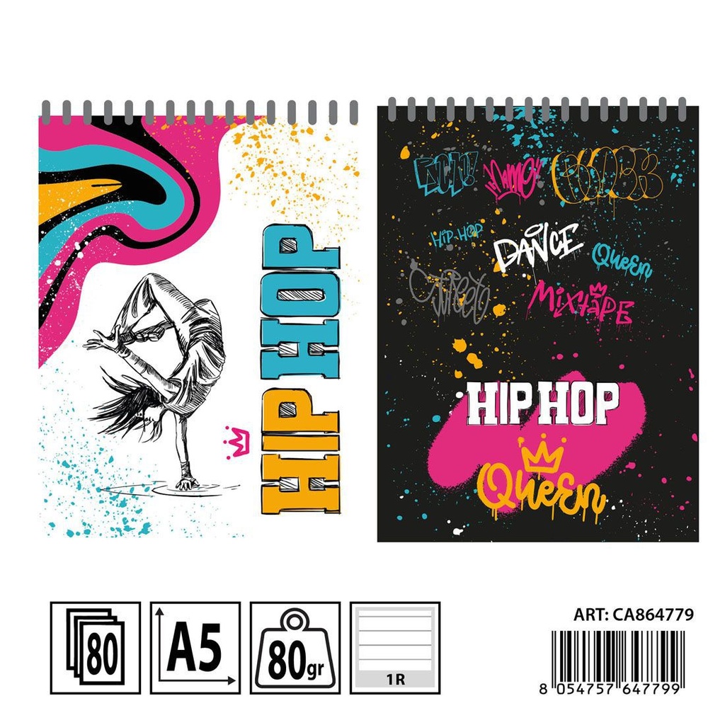 Cuaderno espiral A5 70f 80g 1R - Material escolar