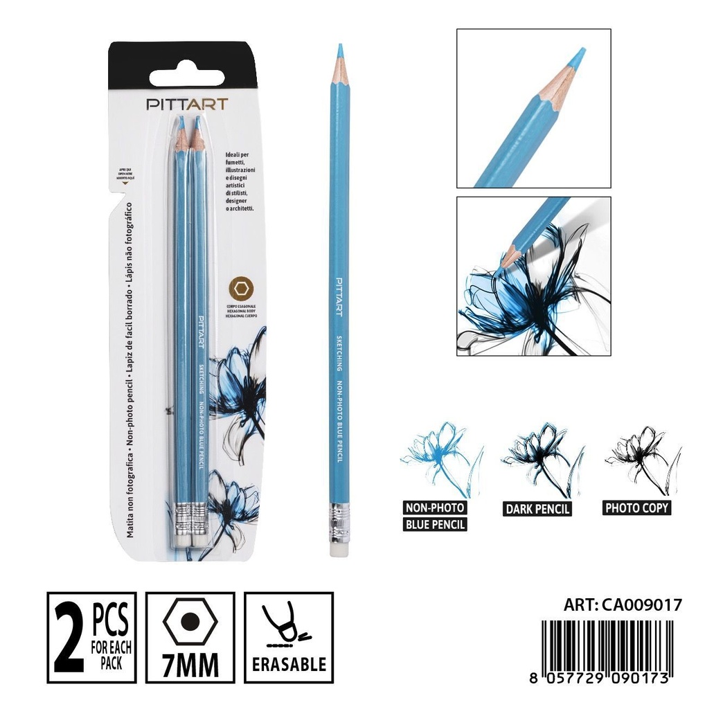 Lápiz azul no fotográfico 3mm 2 piezas - Papelería de arte