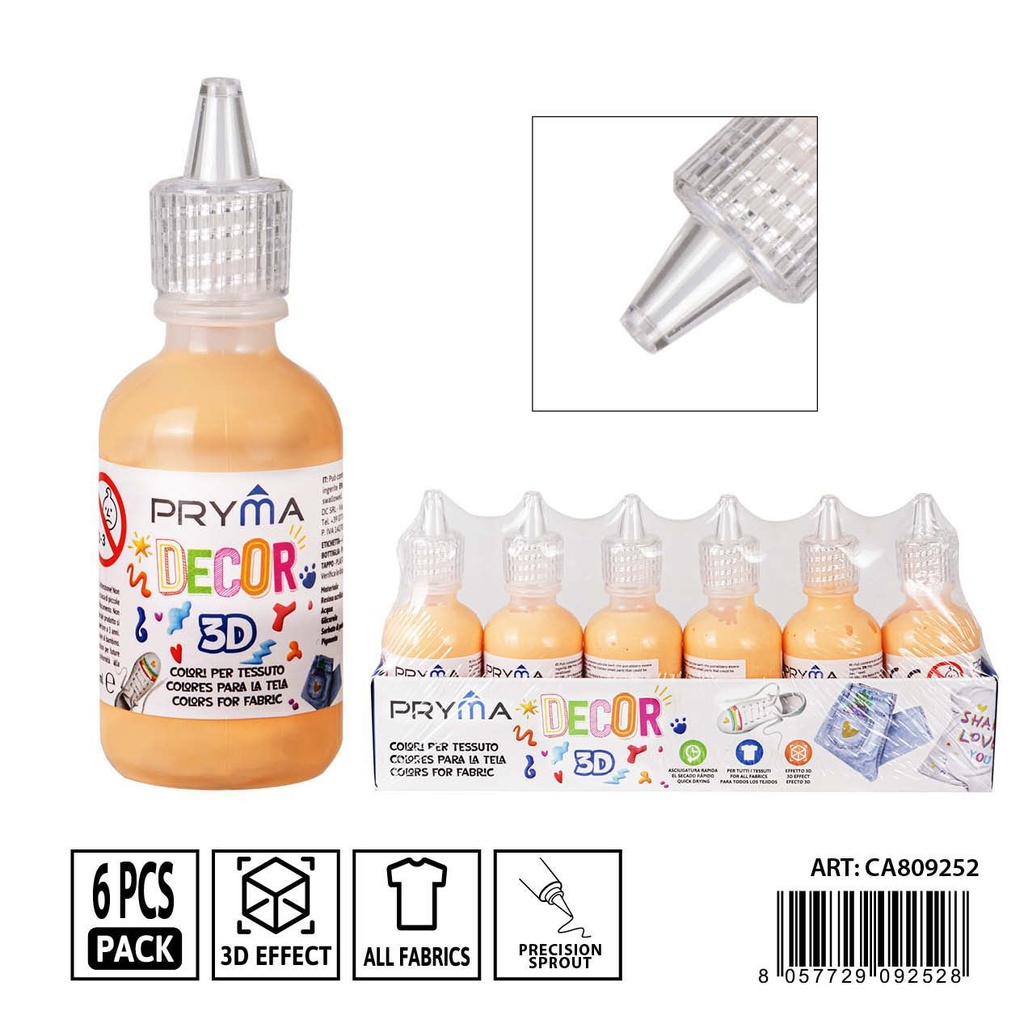 Pintura 3D textil 30ml carne - Pinturas y tintes