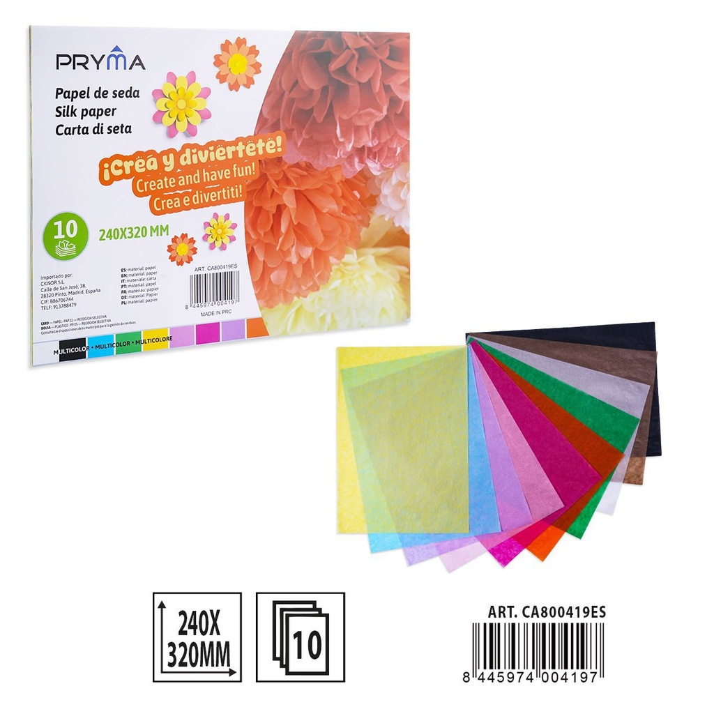 PAPEL DE SEDA 10FF 240X320MM - Material para manualidades