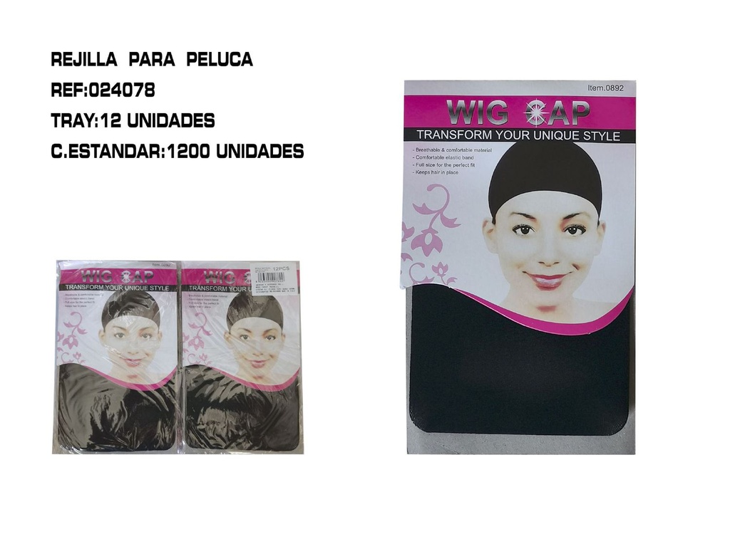 Rejillas negras para peluca 12/u - Accesorios de belleza y pelucas