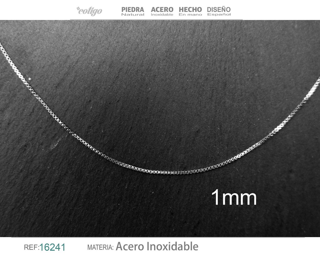 Collar de cadena acero plateado - Bisutería de cadena