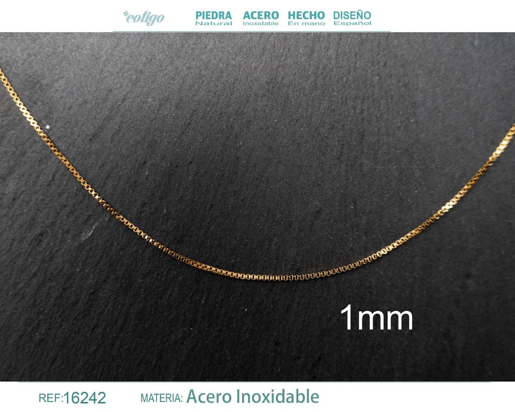 Collar de cadena acero dorado - Bisutería de cadena