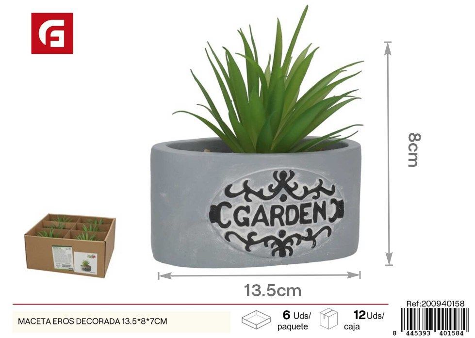 Maceta decorada Eros 13.5x8x7 cm - Decoraciones para ambientes internos