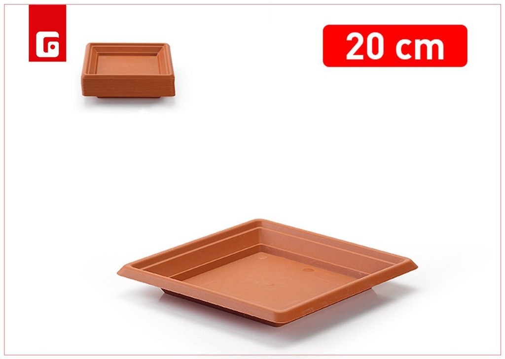 Plato maceta cuadrado 20 cm - Base para macetas y jardinería