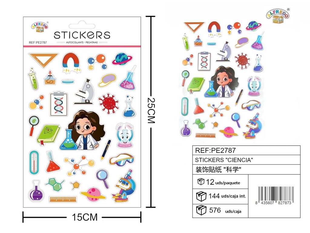 Stickes "Ciencia" 15x25 cm - Decoraciones para actividades educativas